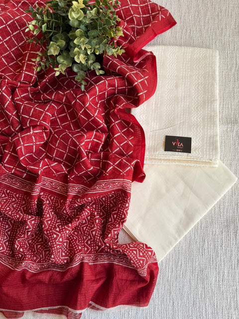 Off White Dobby salwar material