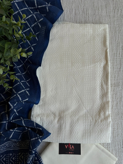 White Dobby salwar material