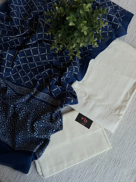White Dobby salwar material
