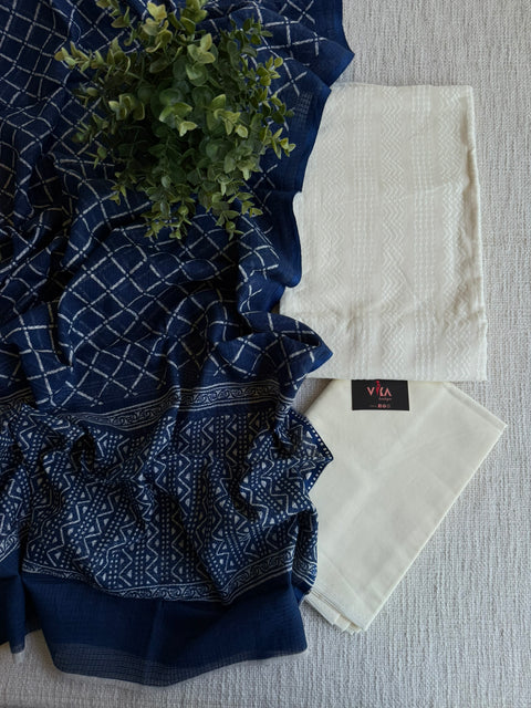 White Dobby salwar material