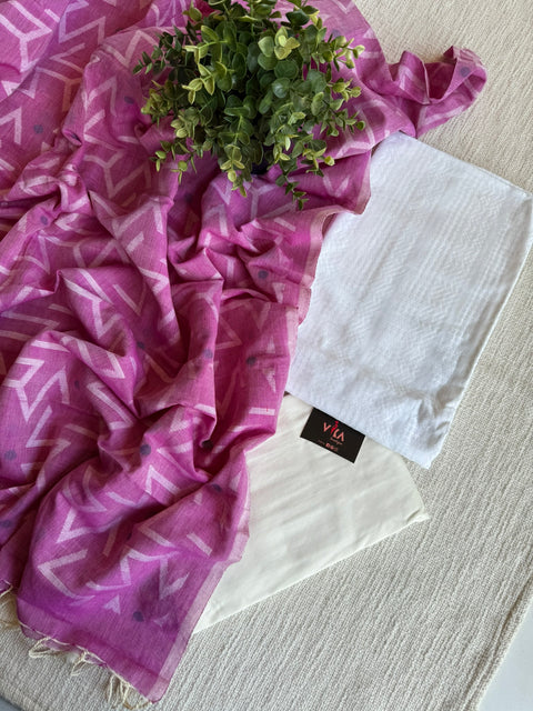 White Dobby salwar material