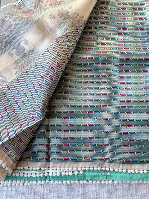 Emb work kota cotton saree