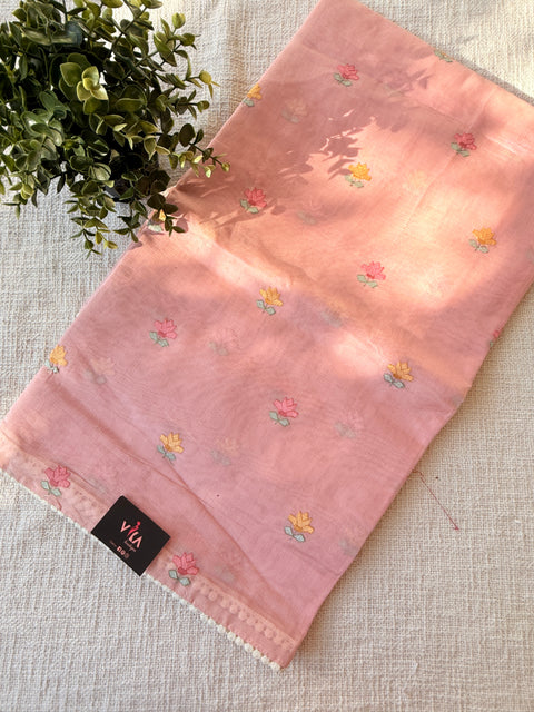 Emb work kota cotton saree