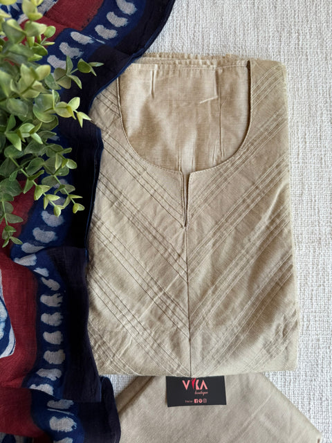 Pintuck silk cotton salwar material