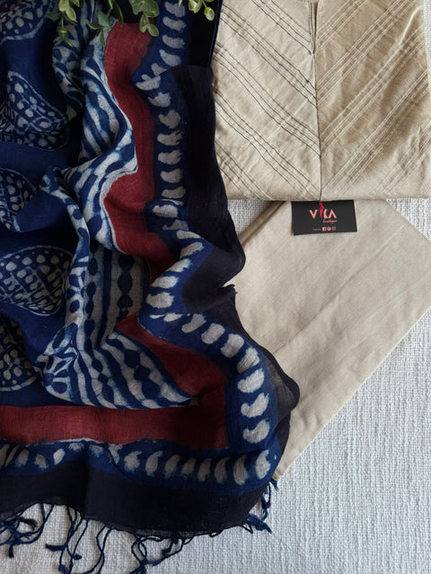 Pintuck silk cotton salwar material