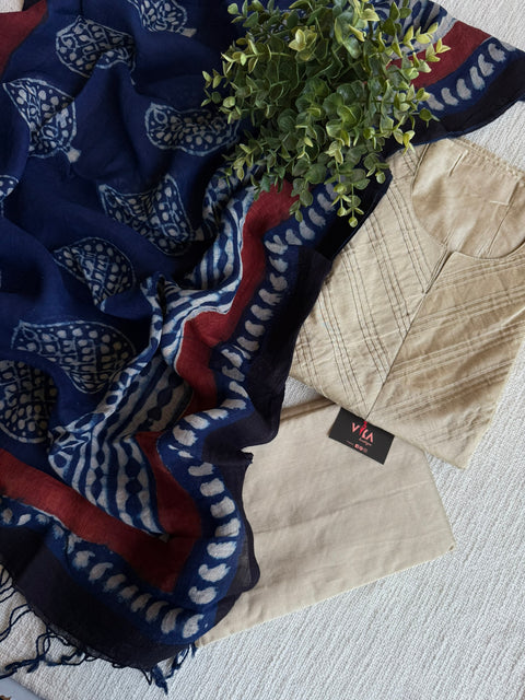 Pintuck silk cotton salwar material