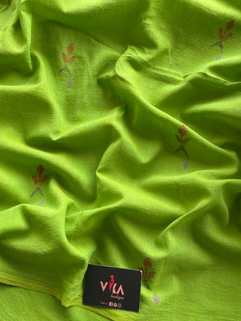 Green Handwoven pure Jamdhani material