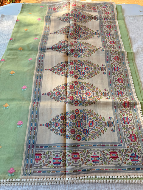 Emb work kota cotton saree