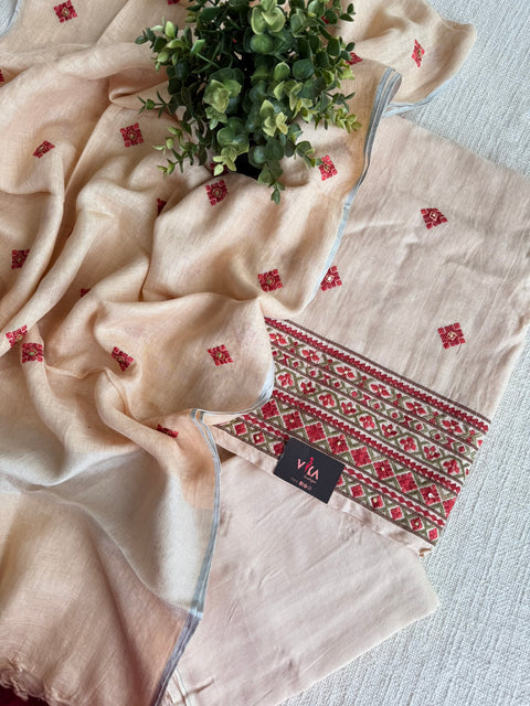 Embroidered linen cotton salwar material