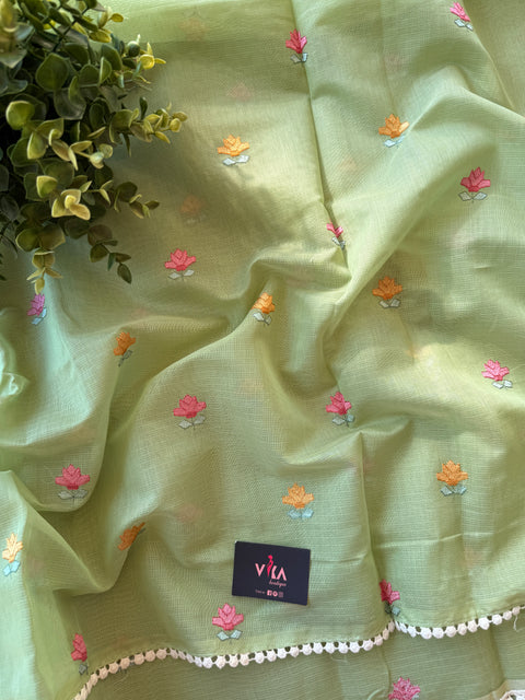 Emb work kota cotton saree