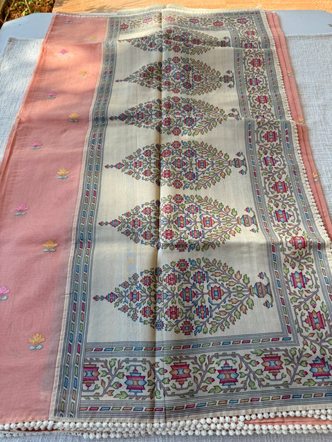 Emb work kota cotton saree