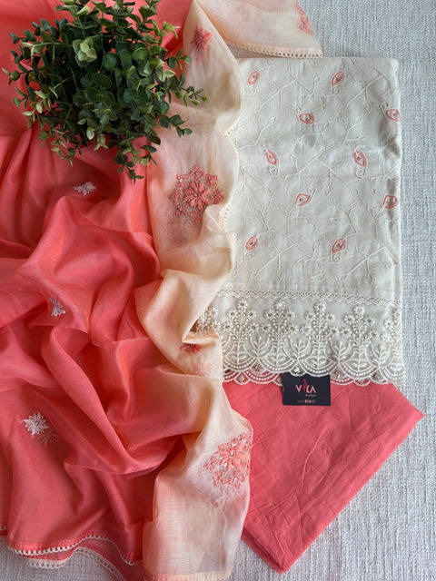 Embroidered cotton salwar material