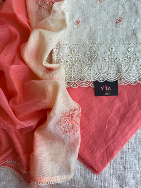 Embroidered cotton salwar material