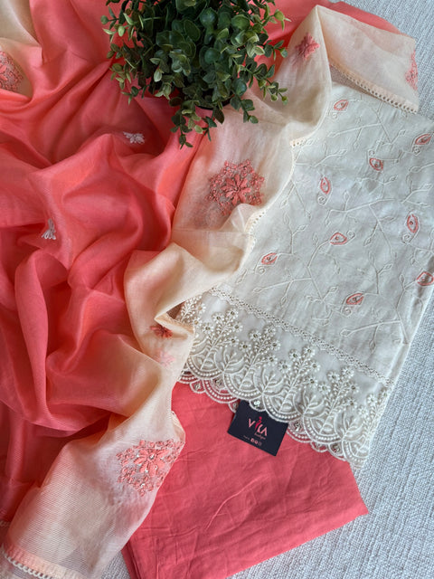 Embroidered cotton salwar material