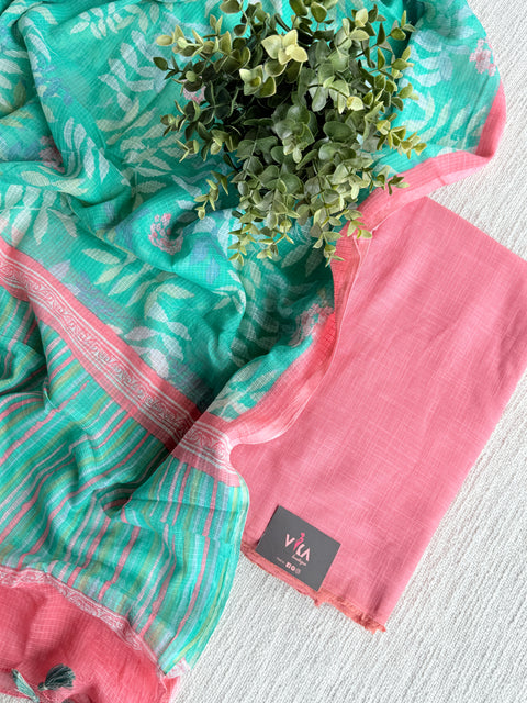 Handloom cotton set with kota dupatta