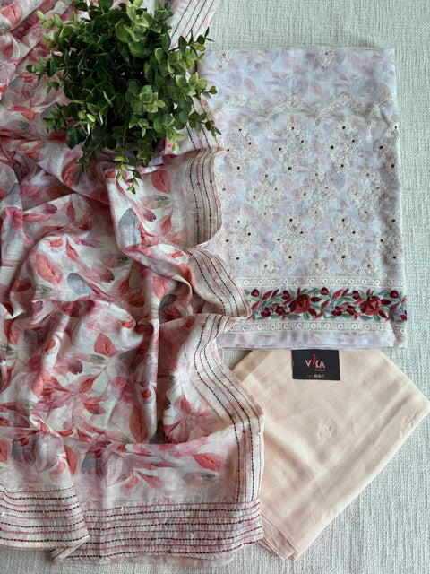 Embroidered cotton salwar material