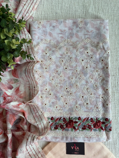 Embroidered cotton salwar material
