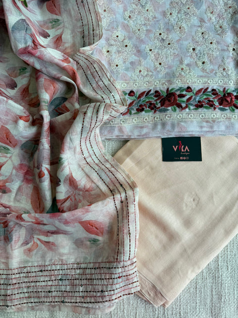 Embroidered cotton salwar material