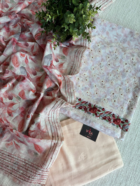 Embroidered cotton salwar material