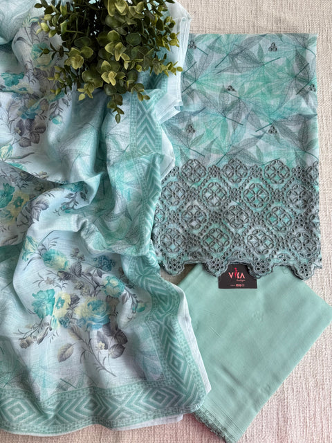 Embroidered cotton salwar material