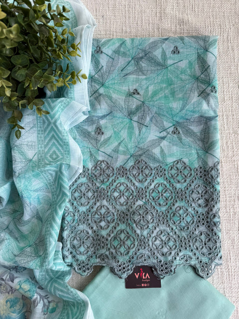 Embroidered cotton salwar material