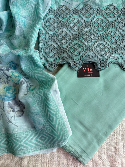Embroidered cotton salwar material