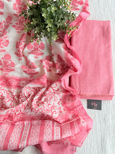 Handloom cotton set with kota dupatta