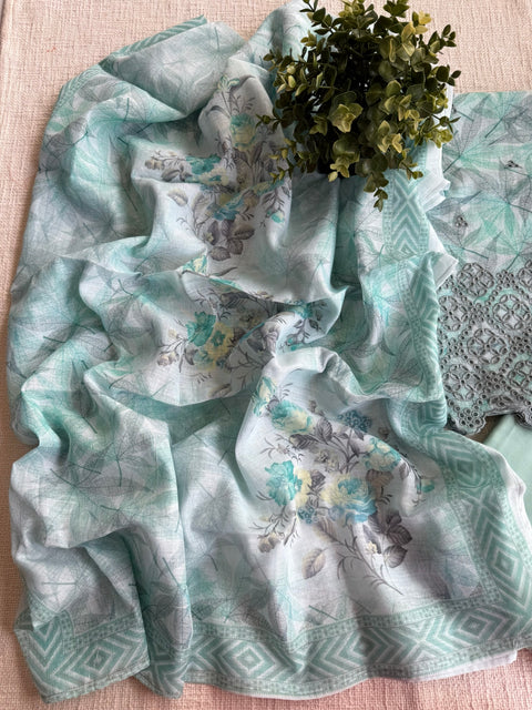 Embroidered cotton salwar material