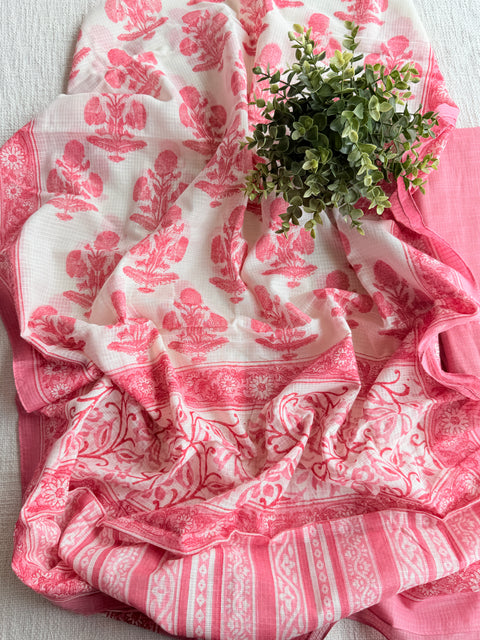 Handloom cotton set with kota dupatta
