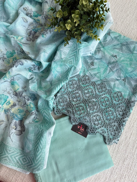 Embroidered cotton salwar material