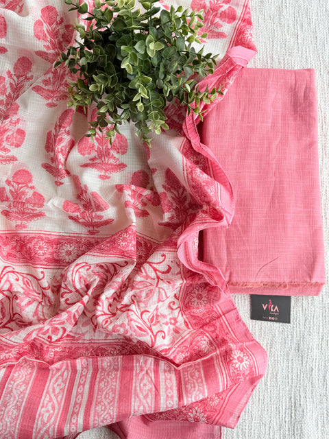 Handloom cotton set with kota dupatta