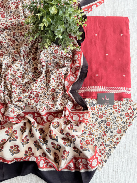 Red cotton salwar suit set