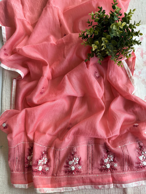 Embroidered cotton salwar material