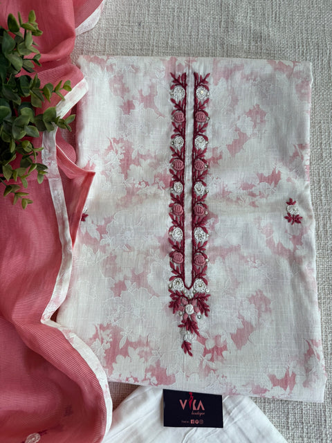 Embroidered cotton salwar material
