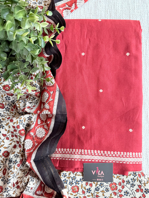 Red cotton salwar suit set