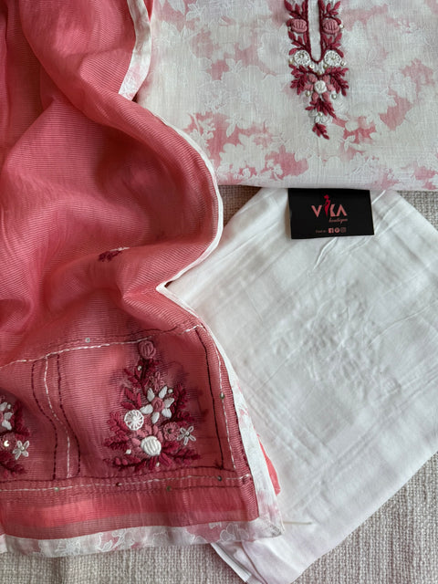 Embroidered cotton salwar material