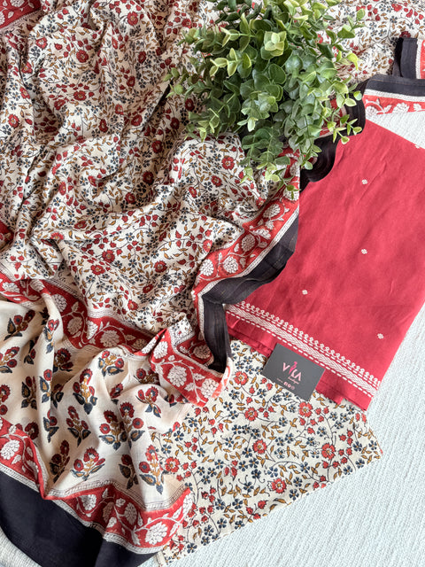 Red cotton salwar suit set