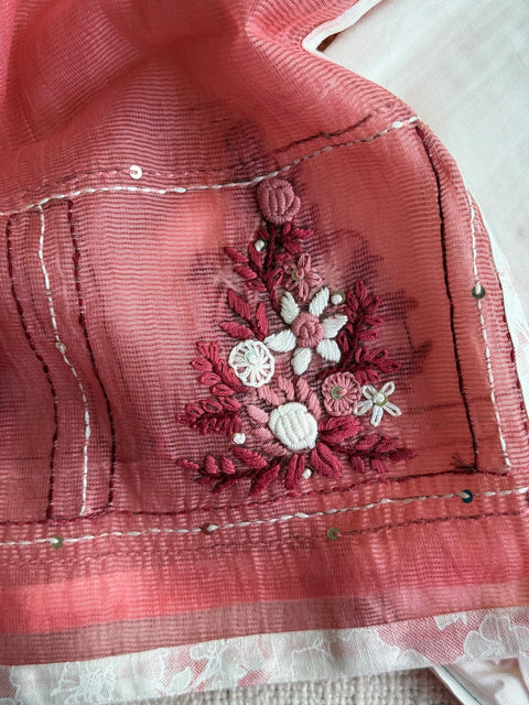 Embroidered cotton salwar material
