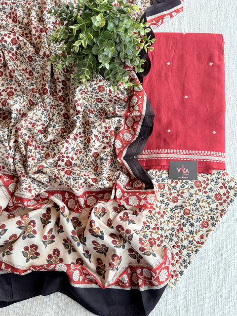 Red cotton salwar suit set