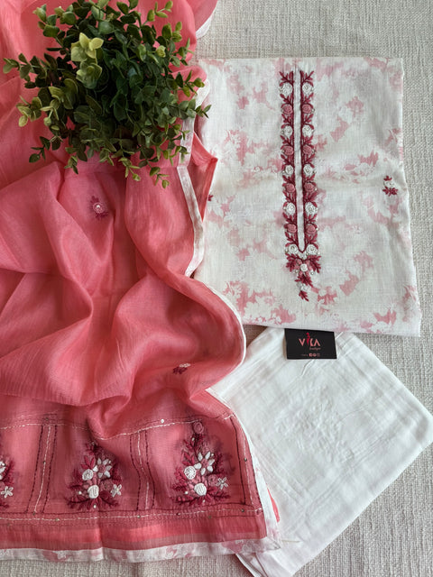 Embroidered cotton salwar material