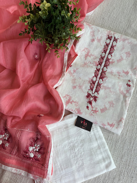 Embroidered cotton salwar material