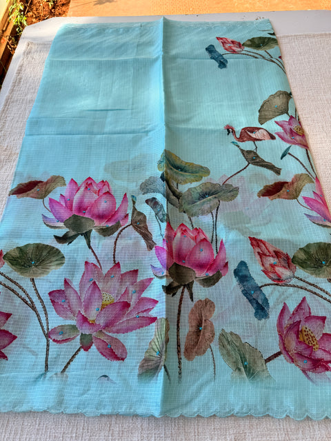 Floral printed kota cotton saree