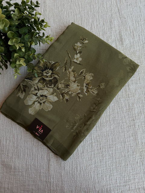 Floral printed georgette saree