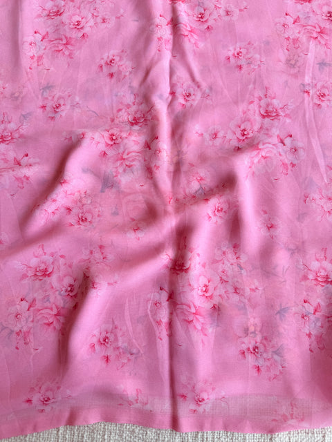 Floral printed georgette saree