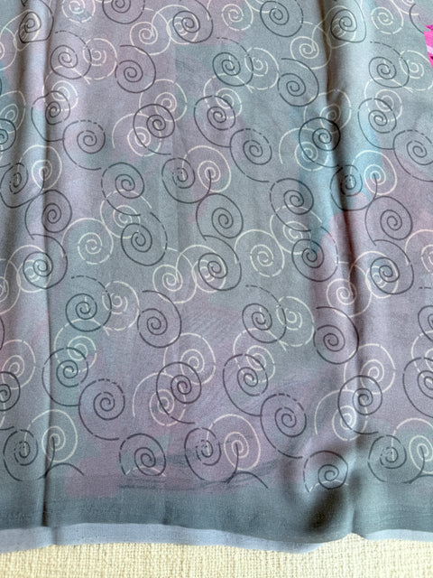 Floral printed georgette saree