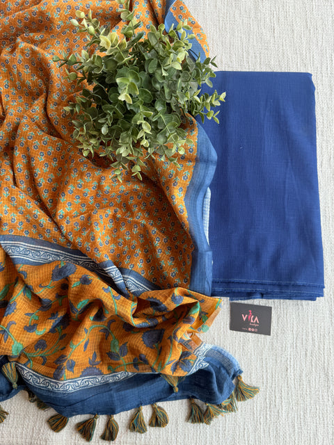 Handloom cotton set with kota dupatta