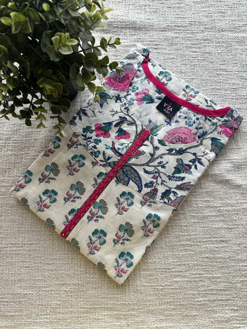 L size Printed Cotton Nighty