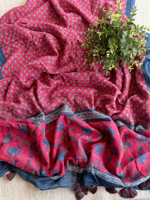Handloom cotton set with kota dupatta