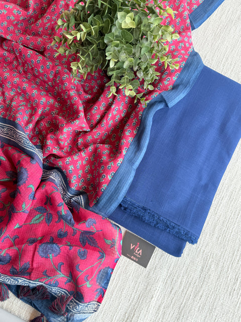 Handloom cotton set with kota dupatta