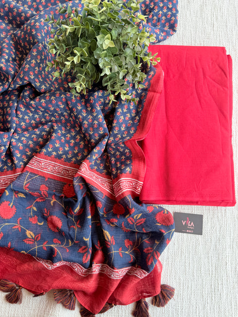 Handloom cotton set with kota dupatta